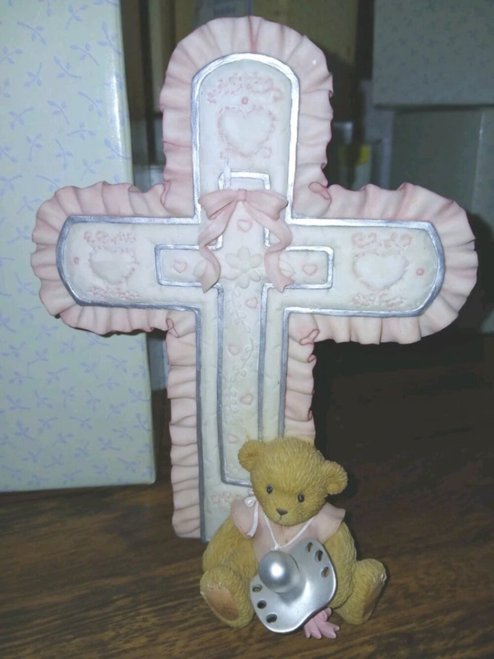 RARE 2003 Enesco Cherished Teddies Figurine Girl With Cross 114237
